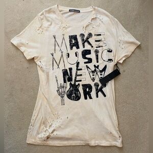 Prince Peter Collection Make Music New York size medium distressed women tee nwt